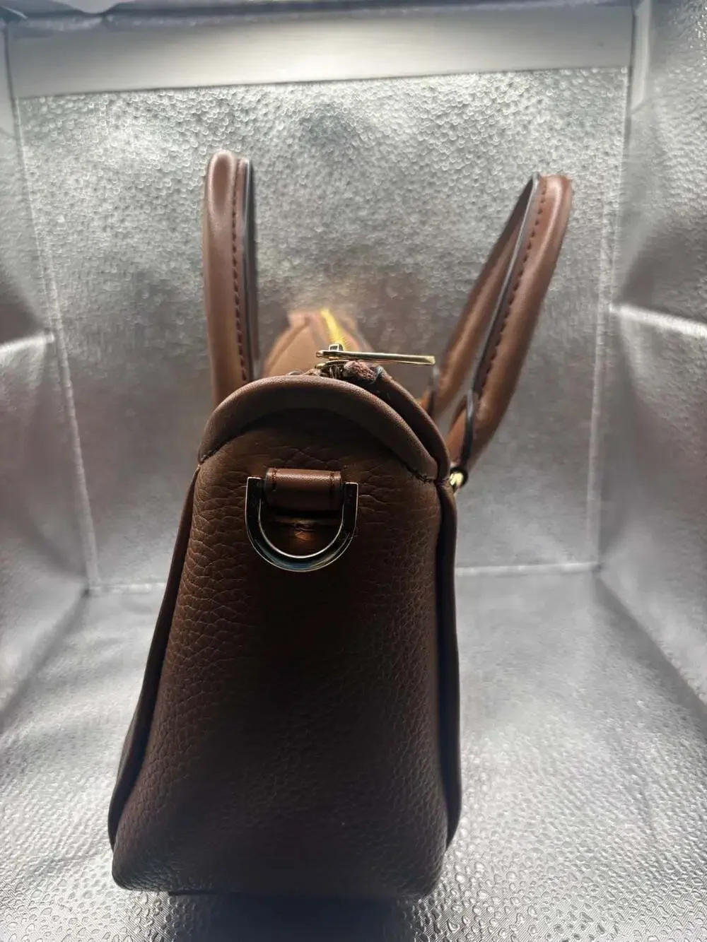 Michael Kors Carine Extra Small Pebbled Leather Satchel in Luggage